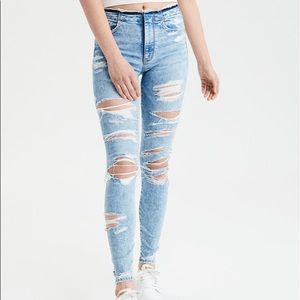 AEO distressed super high rise Jegging size 12R